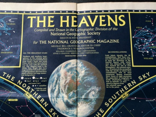 1970 National Geographic map of the heavens